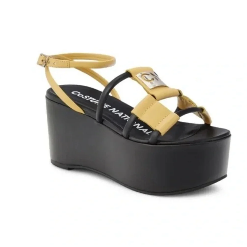 CNC Costume National Black and Yellow Platform Shoes Sz 6